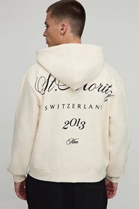 Sudadera con Capucha Beige con Cremallera, Estampada y Bordada, Diseños Personalizados 2025, Sudadera Extra Grande para Hombre, Invierno, Transpirable y Gruesa - Product Image 2