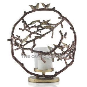 Latest Arrival Aluminum Metal Unique Shape Two <b>Tea</b> <b>Light</b> <b>Gold</b> Finish With Glass Decorative Candle <b>Holder</b> Lighting Accent - Product Image 4