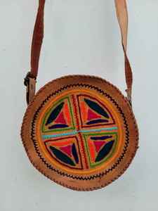 100% coton/Spandex perlé bandoulière fronde sac à bandoulière à la main indien broderie marron selle rabat filles accessoire de mode - Product Image 4