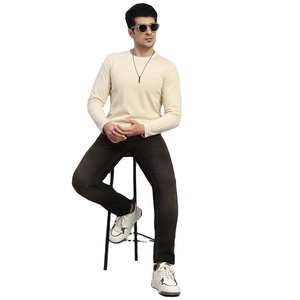 T-shirt à manches longues pour homme, col rond, 260g, coton French Terry, décontracté, séchage rapide, respirant, écologique, manches longues, fabricant OEM - Product Image 5