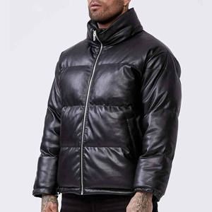 2023 Otoño Invierno High Street Puffer chaqueta de cuero Original de cuero bordado personalizado impermeable a prueba de viento de alta calidad - Product Image 1