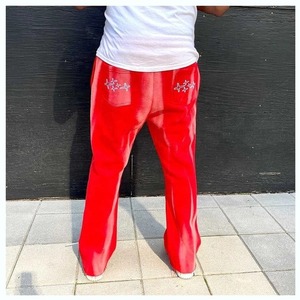 Logo personnalisé hommes Sun Faded Baggy Pantalon de survêtement jambe droite Pantalon de survêtement évasé lavé Taille élastique Plat Anti-Pilling French Terry - Product Image 3