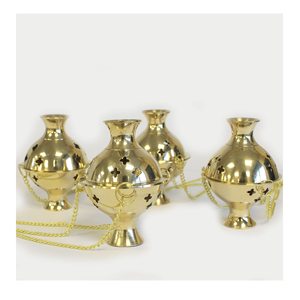 คุณภาพที่ยอดเยี่ยมทองเหลืองBurnerแขวนโซ่ธูปBurner Clearขัดขนาดที่กําหนดเองHome Hotel Air Freshener Aroma Burner - Product Image 3