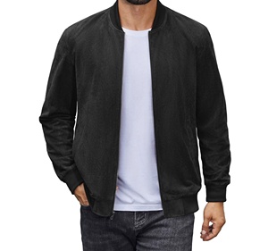 เสื้อแจ็คเก็ตวาร์ซิตี้ผู้ชายขายส่ง เสื้อผ้าฤดูหนาว ปักโลโก้ตามสั่ง แจ็คเก็ตเบสบอลหนังแบบบอมเบอร์ - Product Image 1