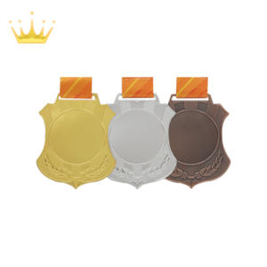 ป้ายโลโก้กีฬาแบบแอบสแตรกสีทอง/สีเงิน/สีบรอนซ์เคลือบแข็งเคลือบสัญลักษณ์เหล็กขนาด60มม. สำหรับเป็นรางวัล - Product Image 2