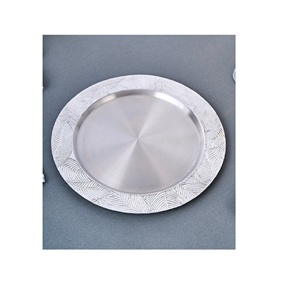 Assiette de charge personnalisée ronde en acier inoxydable or rose plateau de service alimentaire sûr pour la fête mariage restaurant - Product Image 4