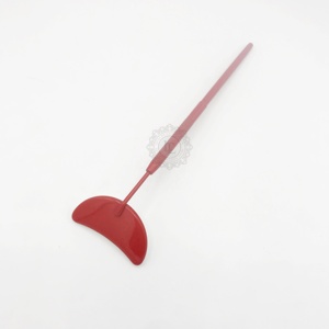 Espejo de escritorio con extensión de pestañas profesional, revestimiento de polvo rojo, espejo con forma de corte de Luna, etiqueta personalizada, espejo de pestañas de acero inoxidable - Product Image 2