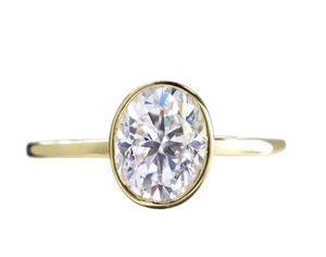 Bague en argent sterling 925, forme ovale, diamant Moissanite, cadeau pour fiançailles - Product Image 1