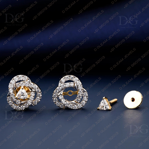 1,40 CT Trillion Cut Labgrown Diamond Halo StudsTwo en un diseño Regalo DE BODA Regalo para ella Regalo para aniversario Halo extraíble - Product Image 2