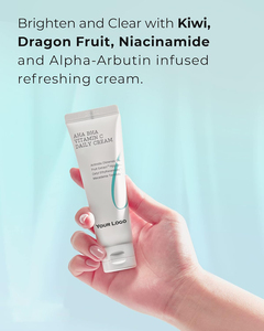 Crema Facial Hidratante de Marca Blanca con AHA y BHA, Ácido Hialurónico, Blanqueadora, para el Acné, Eliminación de Cicatrices, Cruelty-Free - Product Image 2