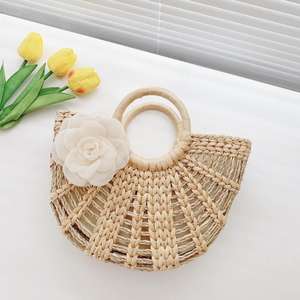 Haute qualité brun clair classique rotin panier artisanat sac en osier pour la maison fleur vacances décoration stockage Vietnam paille - Product Image 4