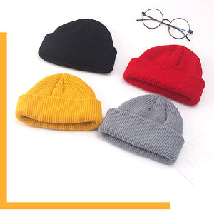 Bonnet haut de gamme avec logo brodé personnalisé Bonnet tricoté à froid Bonnet d'hiver Étiquette tissée extensible Bonnets en laine 100% - Product Image 6