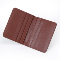 Portefeuille élégant et fin en cuir véritable avec fermeture pliante, porte-cartes de petite taille avec doublure en coton, facile à transporter, de haute qualité, cadeau unisexe