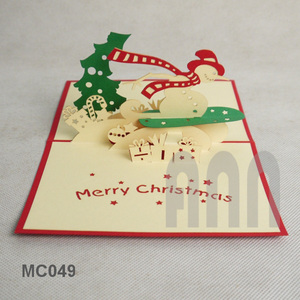 Artesanía personalizada 3D corte láser Navidad muñeco de nieve tarjetas de felicitación Offset impreso Vietnam uso encantador Ángel estilo recuerdo - Product Image 2