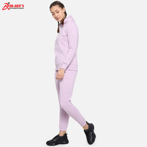 ชุดวอร์มวิ่งแขนยาวของผู้หญิงชุดออกกำลังกาย2ชิ้นคอปกแบบมีฮู้ดสำหรับกีฬาฤดูหนาว - Product Image 3