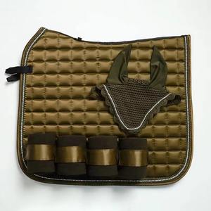 Almohadillas de Silla de Montar Personalizadas Azul Marino al por Mayor de Fábrica, Bordadas con Caballo Saltando, con Forro de Polialgodón y Tela de Algodón - Product Image 6