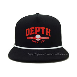 Gorra Snapback de ala plana con impresión de logotipo personalizado OEM con cuerda, estilo callejero enérgico y clásico para adultos, fabricado en Injae Viña Vendor - Product Image 1