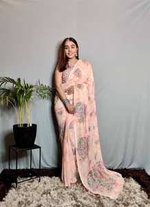 Dgb Exports Vente Chaude Pakistanais Saree Satin Patta Fancy Ethnic Wear Saree avec Bangloriy Silk Fancy Blouse - Product Image 5