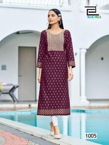 Conjunto de Kurti de Rayón, Vestido Kurti para Mujer, Ropa de Mujer, Conjunto de Kurti para Fiesta, Conjunto de Kurti para Mujer, Conjunto de Kurti al por Mayor para Mujer - Product Image 2