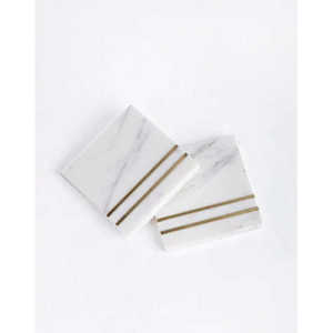 ที่รองแก้วหินอ่อนลายทางสีทองสำหรับตกแต่งบ้าน - Product Image 6