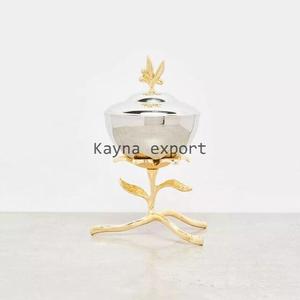 Quemador Bakhoor de estilo moderno, rama con acabado de metal plateado, fragancia decorativa para el hogar, quemador de incienso - Product Image 3