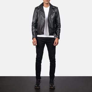 High Quality Men's Winter <b>Leather</b> <b>Jacket</b> Breathable Pattern Decoration <b>Long</b> Sleeves Zipper Adult Size Fashionable Letter Design - Product Image 5