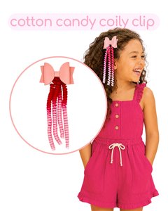 Extensions capillaires synthétiques pour enfants Coily Clips style rose bonbon populaires - Product Image 1