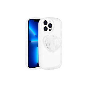 Funda de Silicona Líquida Electrochapada Blanca Premium Integrada para Pop Socket, para iPhone 13 Pro, Material de PC, Protección de Cámara - Product Image 1