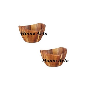 Cuencos de madera hechos a mano para servir comida, Juego de 2 formas personalizadas, cuencos para servir frutas secas al precio más bajo - Product Image 1