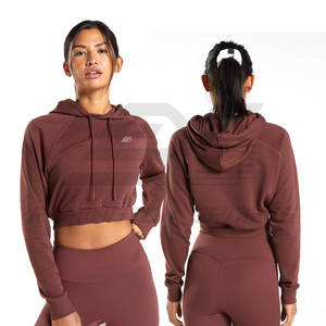 Sweat à capuche personnalisé pas cher printemps nouveau haut pour femme couleur court sweat à capuche pour femme manches longues haut court capuche à vendre - Product Image 6