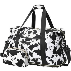 Expandable Polyester <b>Travel</b> Duffle <b>Bags</b> with Zipper Closure and Letter Pattern <b>for</b> Women & <b>Men</b> Weekender Overnight Use - Product Image 1