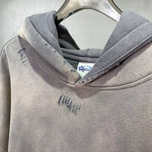 Vente en gros personnalisé 360gsm sweat à capuche lourd unisexe coton sweat surdimensionné hommes Hip Hop Vintage lavage DDP expédition - Product Image 3