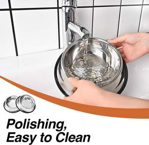 Cat & <b>Dog</b> <b>Bowls</b> Non-Slip Eco-Friendly Stainless Steel Waterproof Food <b>Bowls</b> Unbreakable Thickened Pet Feeder for Indoor Use - Product Image 6