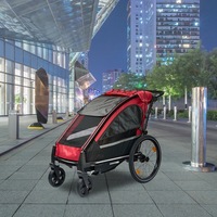 Remorque enfant en alliage d'aluminium avec suspension indépendante et pneus gonflables de 20 pouces pour itinéraires cyclables panoramiques, charge utile de 35 kg
