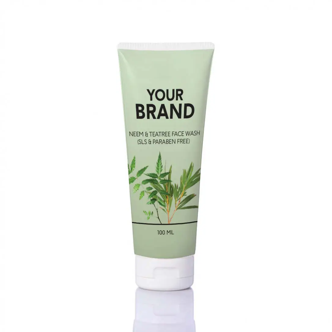 Neem & Tea-tree Face Wash merek anda (SLS & Paraben Free) - 100ml