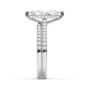 2.56กะรัตเพชรโมอีส VVS-VS/E-F กะรัต (2.00CT ศูนย์กลาง) มาคีสและแหวนหมั้นเพชรตัดกลมพร้อมสายจับคู่ทำจากทองคำขาว - Product Image 3