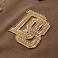 DANISH IMPEX Blouson universitaire marron pour homme, écologique, réversible, chauffant, style preppy, avec logo brodé, col montant, coupe classique