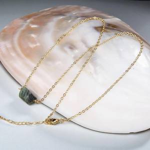 925 <b>Silver</b> Rough Drilled Epidote Gemstone Necklace <b>Chain</b> - Handmade Birthstone Charm Necklace - Wholesale Jewelry - Product Image 1