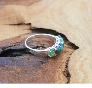 แหวนโอปอลเอธิโอเปียสีดำ925เงินสเตอร์ลิงทำด้วยมือเครื่องประดับอัญมณีธรรมชาติของขวัญสำหรับเธอ - Product Image 3