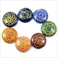 Top vente 7 Chakra poli Reiki pierres ensemble cristal gravé boîte en bois Chakra équilibrage méditation Kit de guérison