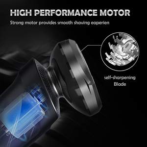 Rasoir électrique sans fil pour homme, étanche IPX7, tête flottante avec 54 lames, rasoir rotatif auto-affûtant, noir - Product Image 5
