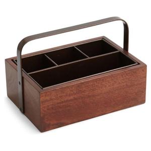 Caja de almacenamiento de vajilla, suministros de oficina, objeto decorativo, estilo de cabeza de ciervo fundido, organizador estacionario, Caddy portátil de madera - Product Image 5