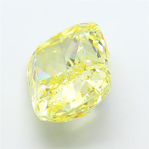 Joyería fina de lujo, diamante CVD brillante certificado, amarillo intenso cultivado en laboratorio, corte cojín, piedra preciosa suelta, brillo radiante, elegante. - Product Image 6