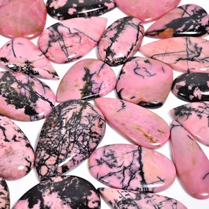 Cabochon de pierres précieuses en vrac de rhodonite naturelle de haute qualité AAA +, pierre précieuse de quartz de taille de forme mixte pour la fabrication de bijoux - Product Image 4