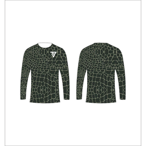 Camiseta de manga larga para hombre con estampado geométrico de circuitos en verde salvia, sublimación personalizada, Trackstar OEM, marca privada TSI-G05-P0810 - Product Image 1