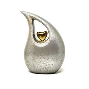 Large Teardrop Cremation Urn Urns For Humans <b>Ashes</b> <b>Keepsake</b> Funeral Supplies White Teardrop Urns With Small Gold Heart <b>Keepsake</b> - Product Image 2