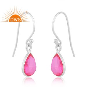 Pendientes colgantes de piedras preciosas de cuarzo Kunzite doblete de plata esterlina fina de la mejor calidad, fabricante de joyería personalizada - Product Image 2