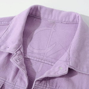 แจ็กเก็ตยีนส์ผ้าฝ้ายพิมพ์ลายสำหรับผู้หญิงคอลเลคชั่นสง่างามแขนยาวงานปักผ้าทอสำหรับตกแต่งขายส่ง - Product Image 3