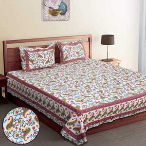 Draps de lit 100% coton faits sur mesure en différentes tailles dans des motifs floraux et géométriques dans des couleurs vives comme le rouge et le rose. - Product Image 6