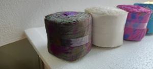 Rollos de cinta Sari de seda 100% hechos a medida Color natural liso y corbata y tinte de una sola cara para manualidades - Product Image 5
